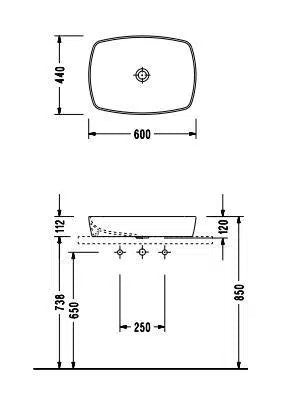 Serel Countertop Washbasin (44 × 60 cm)
