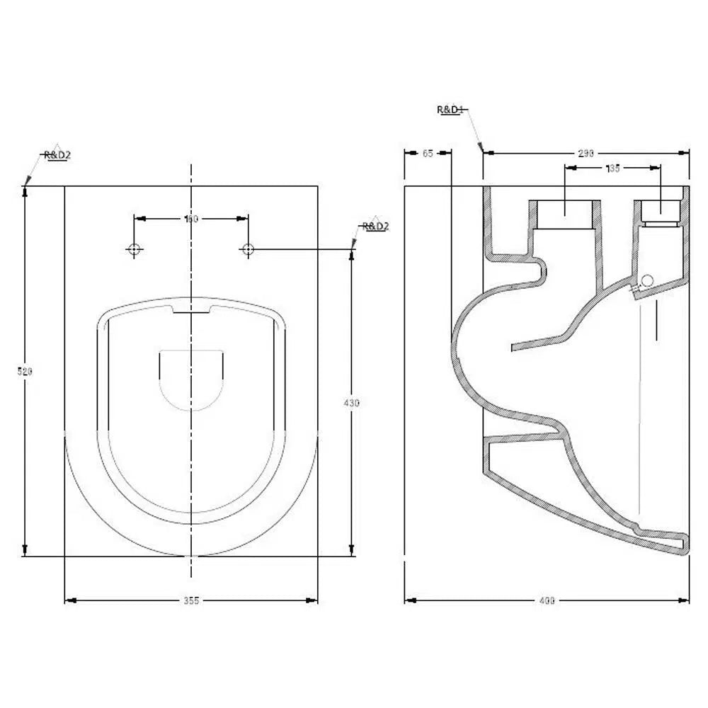 Serel Sapphire Wall-Hung WC Pan (53 × 35.5 cm)