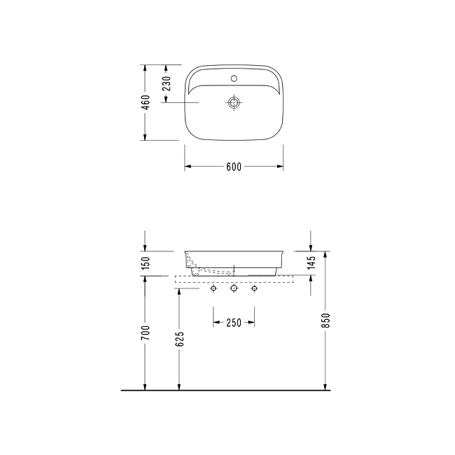 Serel Countertop Washbasin (46 × 60 cm)