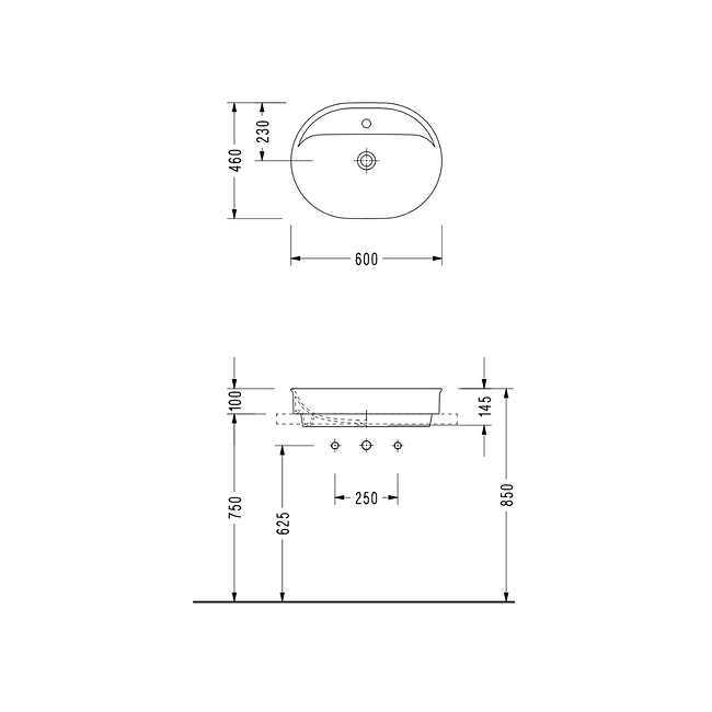 Serel Countertop Washbasin (46 × 60 cm)