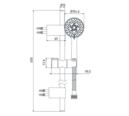 E.C.A. Logica Plus Sliding Rail Hand Shower Set