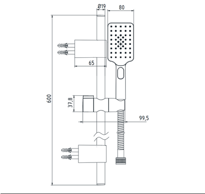 E.C.A. Tiera Plus Sliding Rail Hand Shower Set