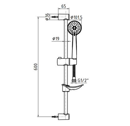 E.C.A. Niobe Sliding Rail Hand Shower Set