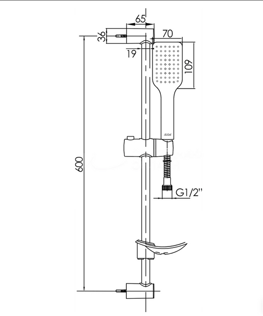 E.C.A. Tiera Sliding Rail Hand Shower Set
