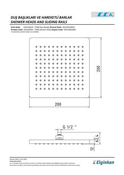 E.C.A. Tiera Shower Head