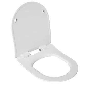 White toilet seat on a white background