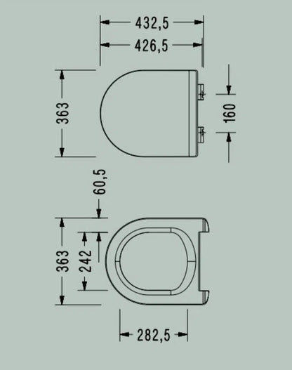 Serel Blaze Slim Silent Close-Coupled WC Pan Seat Surface Mounted