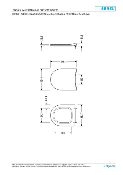 Serel Leona Slim Silent WC Pan Seat