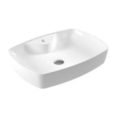White ceramic sink on a white background